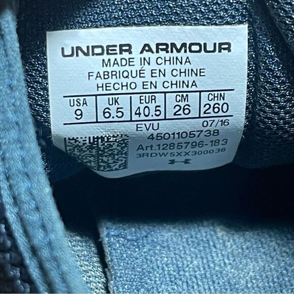 Under Armour Cages Threadborne Push TR Womens 9 Blue Running Shoes Sneakers - Picture 7 of 7